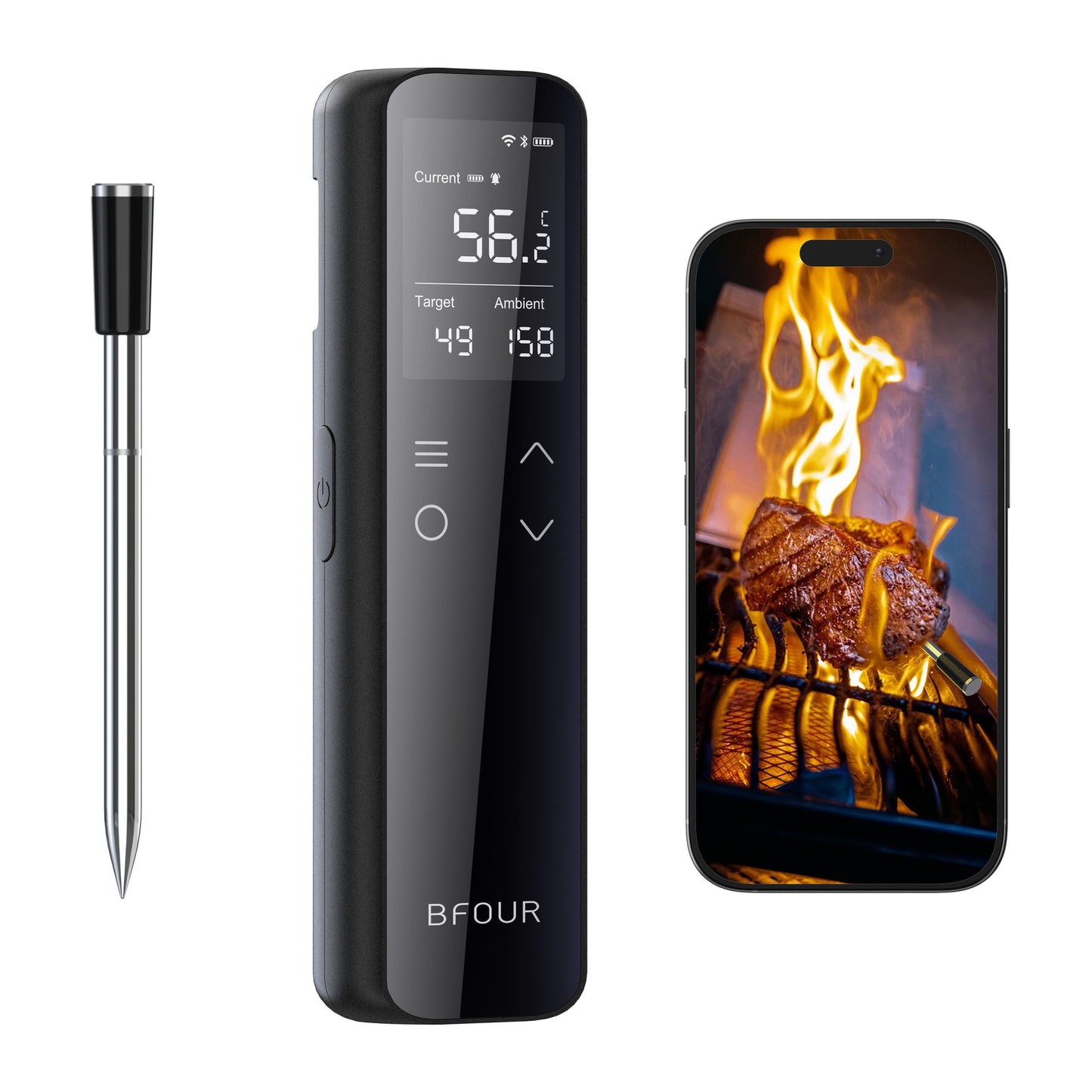 ThermoChef Pro – Slimme Bluetooth & WiFi Voedselthermometer | IP67, ±0,3°C, 24u Batterijduur