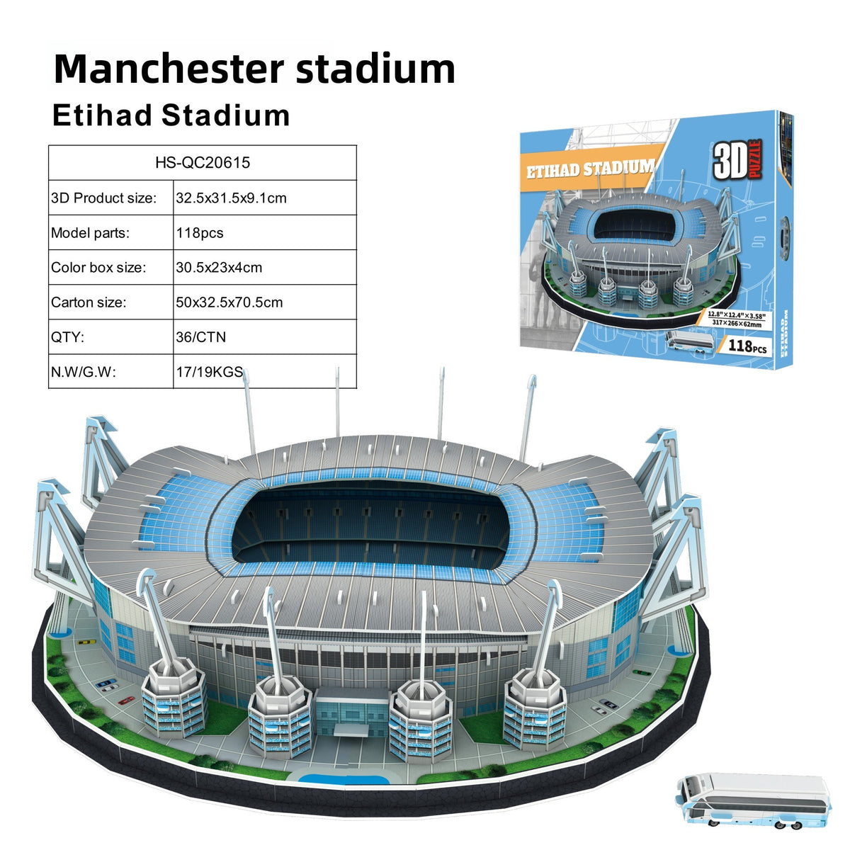 Puzzle 3D Stade de Football — 6 Stades Iconiques