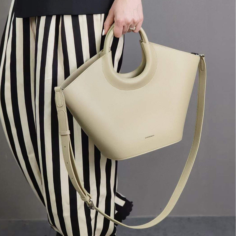 Sac Panier Cuir Véritable Style Parisien — 5 Coloris