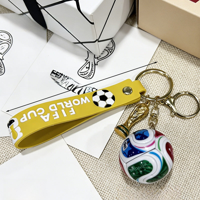 World Cup Mascot Keychain Football Trophy Pendant