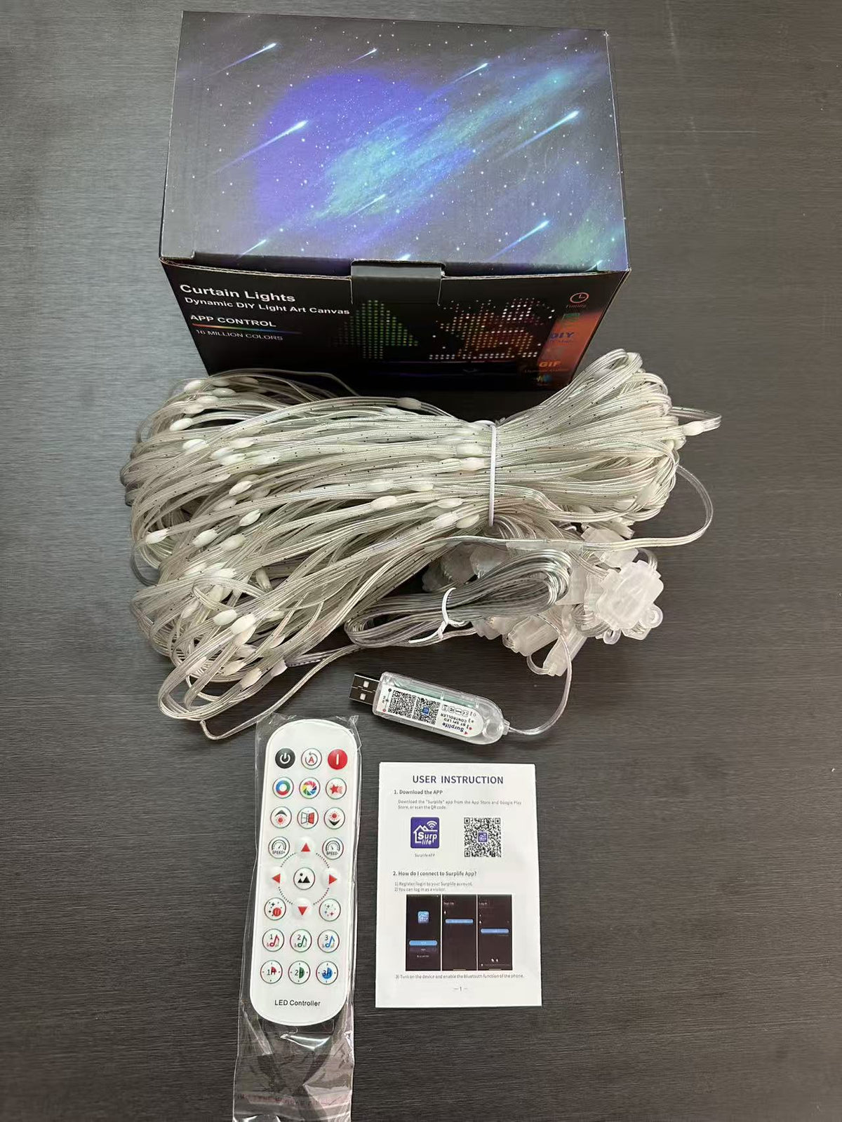 Rideau Lumineux LED RGB Bluetooth - 3 Tailles