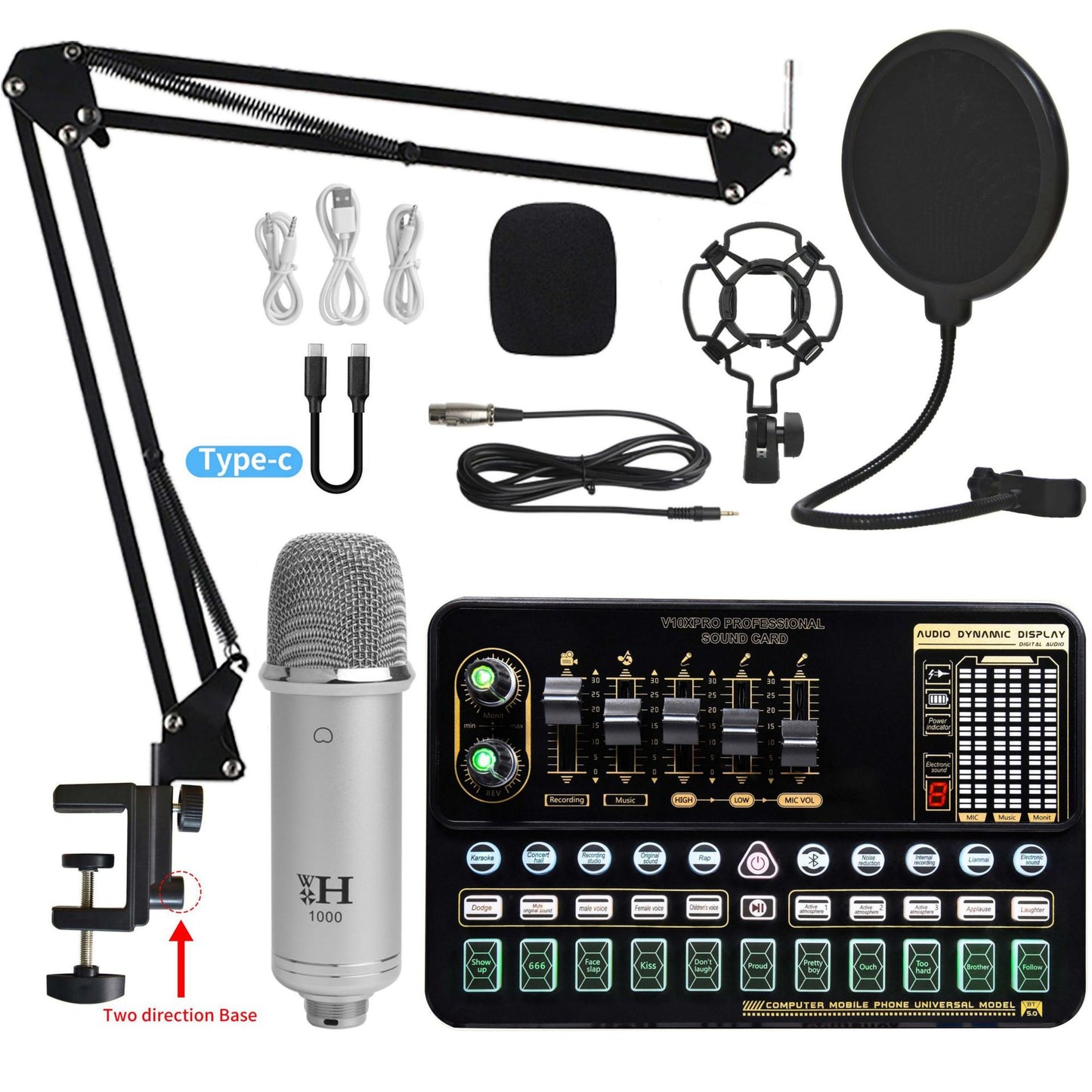 Carte Son Professionnelle V10XPRO avec Microphone — Live & Studio