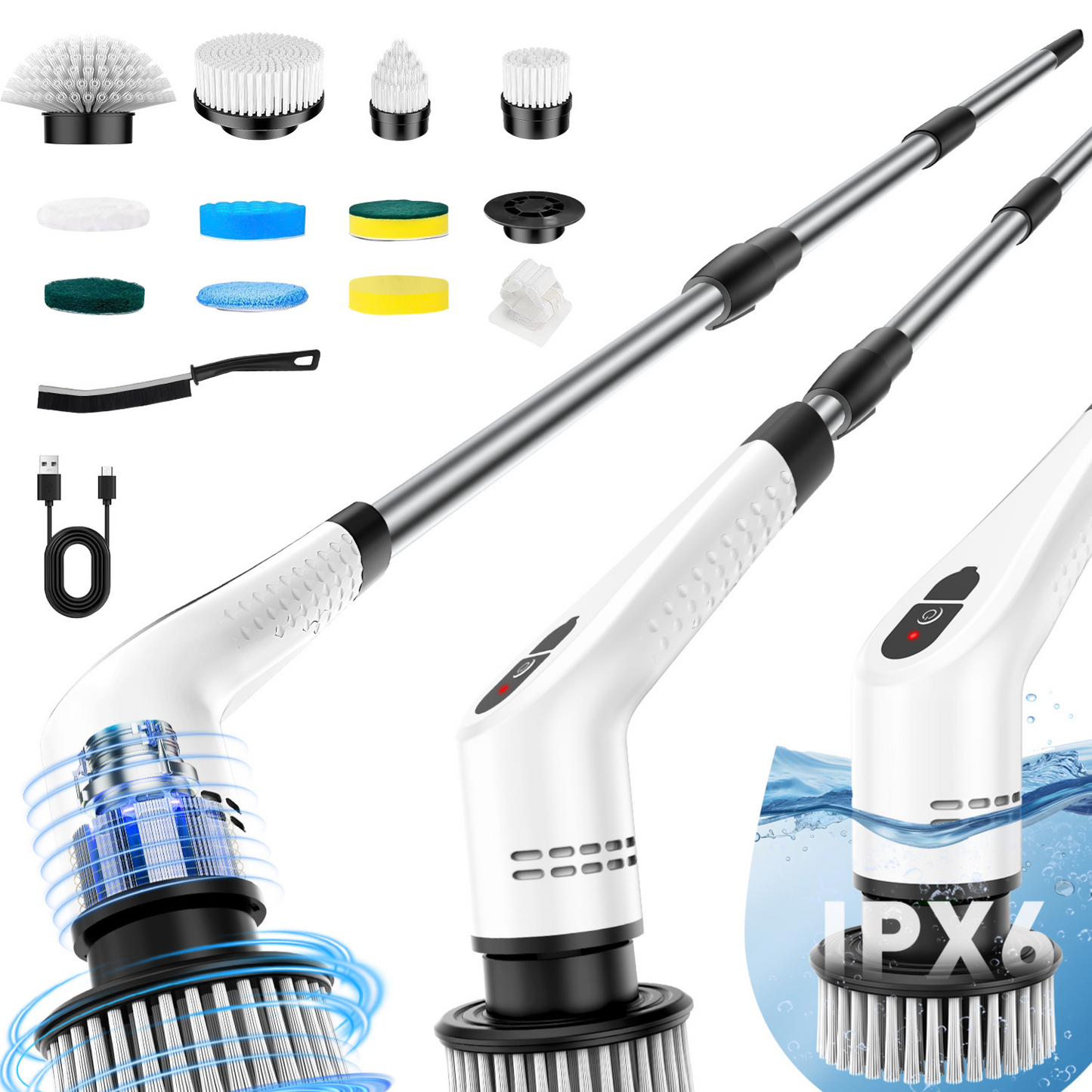 Brosse de Nettoyage Électrique Multifonctionnelle — 12 Têtes