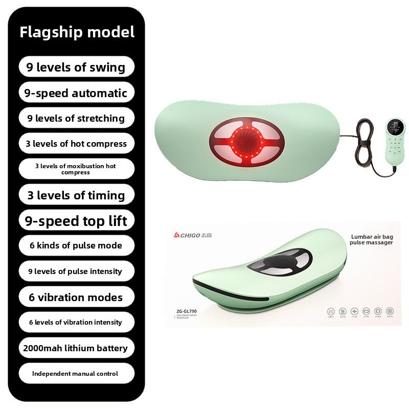 WaistPulse Pro – Ceinture Massante Intelligente | Chaleur, Vibration, Infrarouge & Airbags