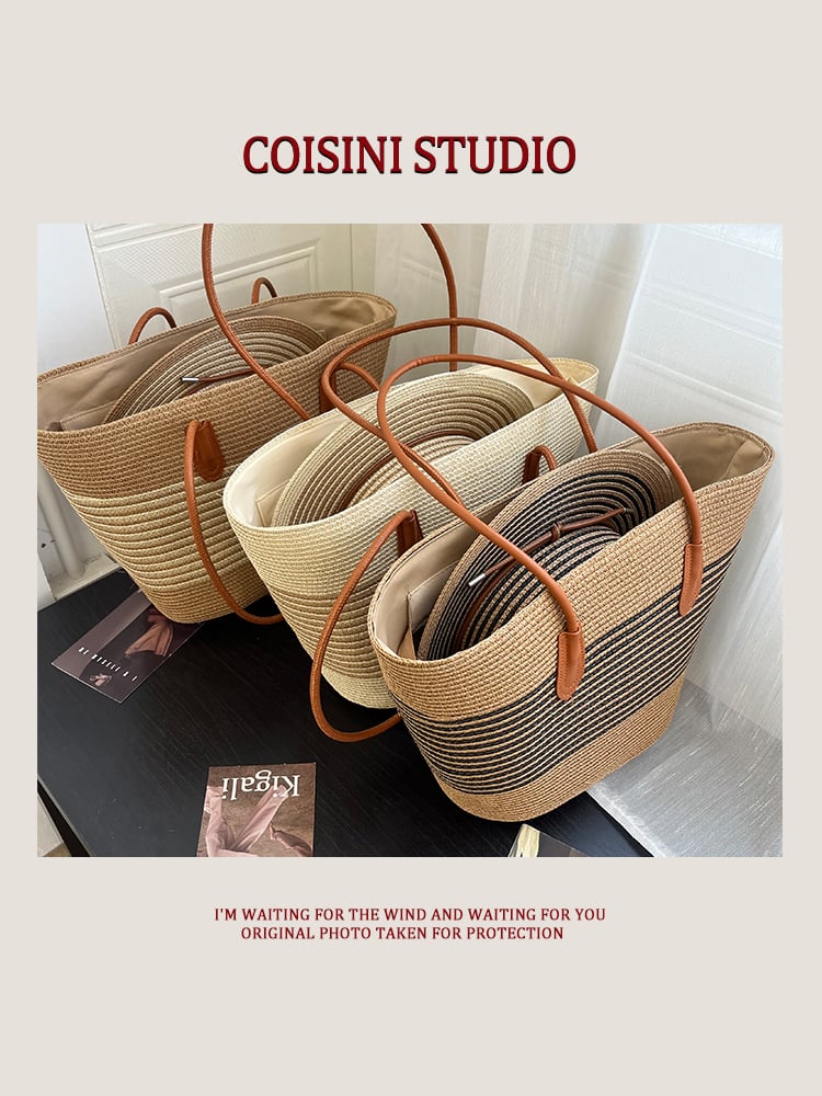 StrawSet – Kit Sac Cabas + Chapeau Paille Tressé Femme