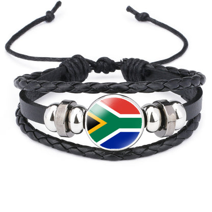 AfricaFlag – Bracelet Cuir 6 Drapeau Africain