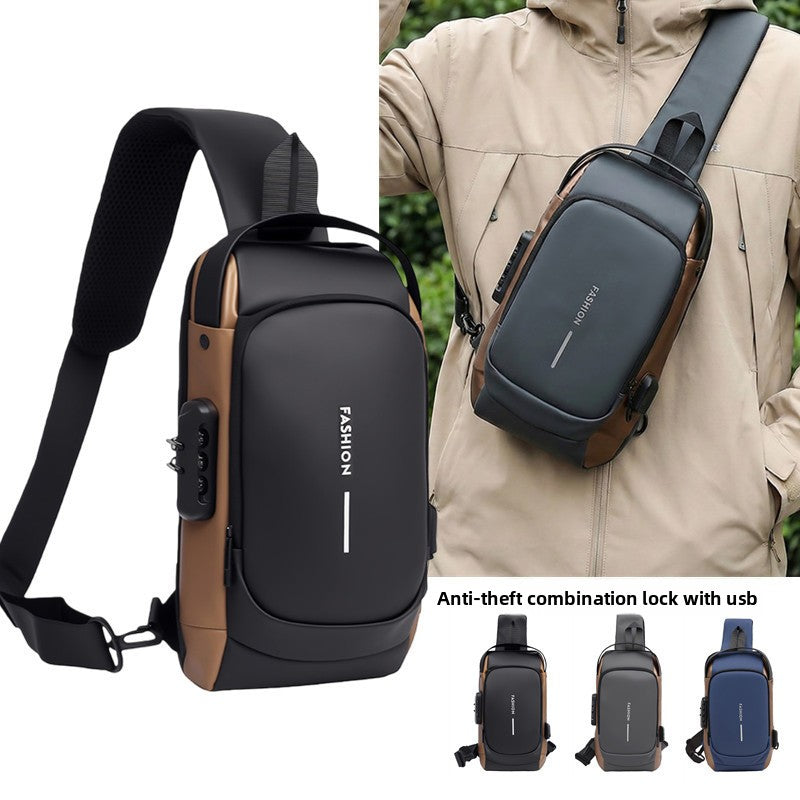 Sac Bandoulière Antivol Homme — Verrou à Code / Port USB / Oxford Impérméable