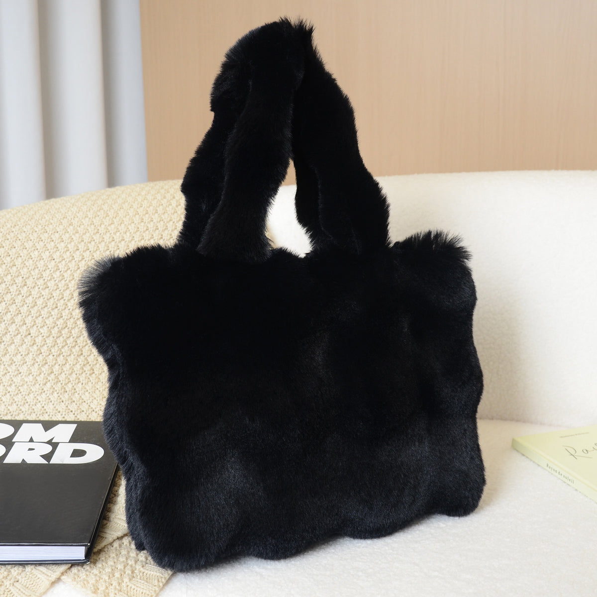 Tote Bag Fourrure Imitation Rex — 5 Coloris