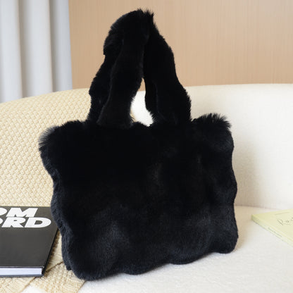 Tote Bag Fourrure Imitation Rex — 5 Coloris