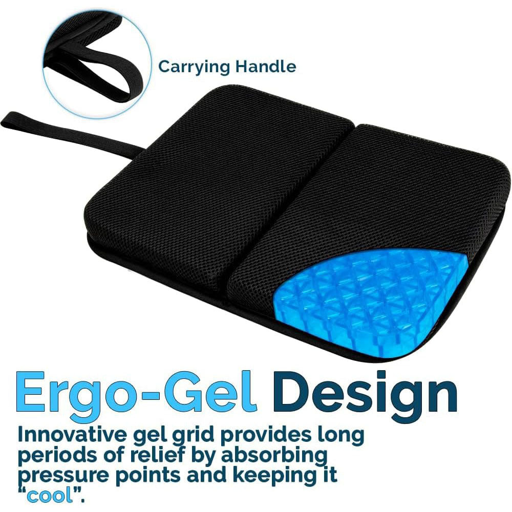 Coussin de Siège Portable en Gel TPE — Respirant / Anti-Pression / Pliable