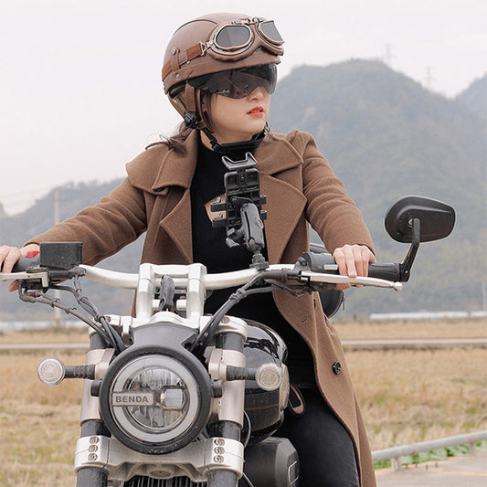 Retro Demi-Jet Motorhelm met Vizier