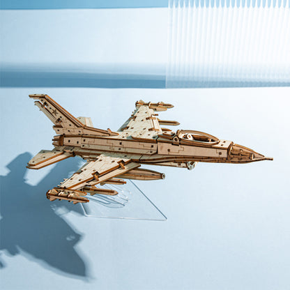 Puzzle en Bois Tridimensionnel — Maquette Avion de Chasse 3D