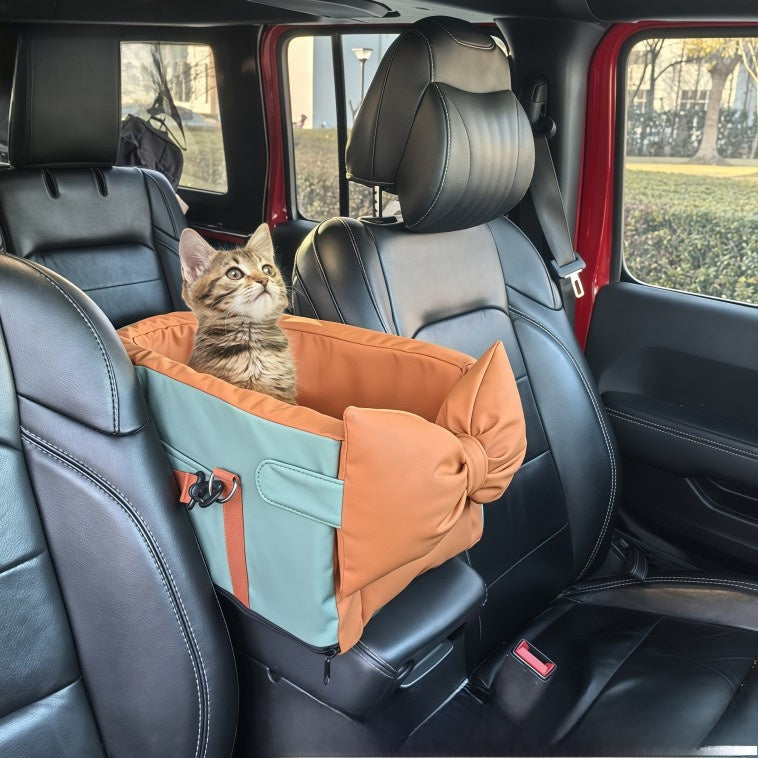 Siège Auto Portable pour Petit Chien chat en Cuir Imperméable