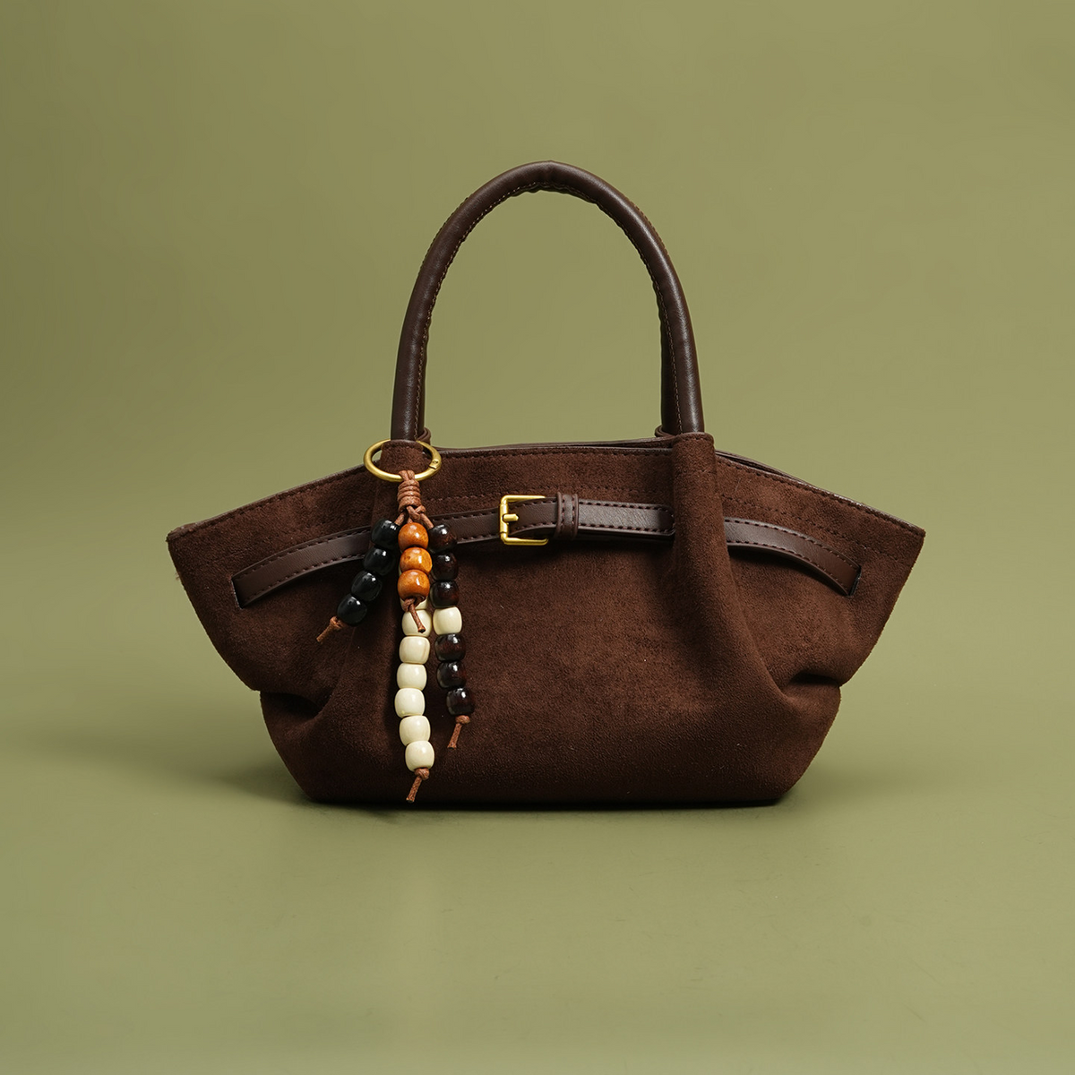 Sac Cabas Cuir Vintage avec Pendentif — 3 Coloris