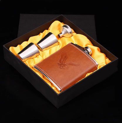 Flasque Portable en Acier Inoxydable — 200 ml & 230 ml, Coffret Inclus