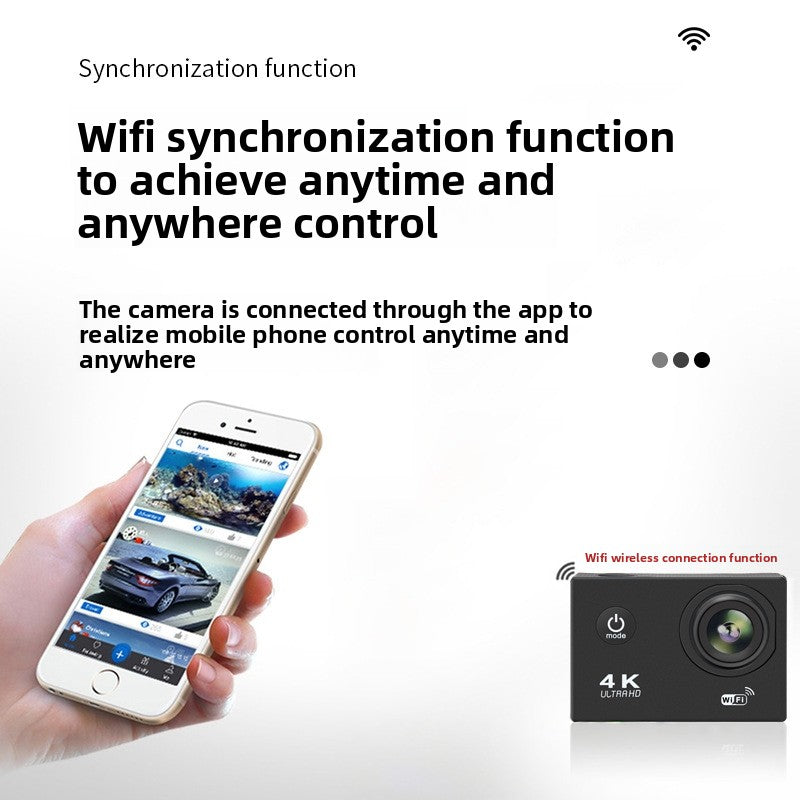 Caméra Sport 4K Wifi Étanche IPX4