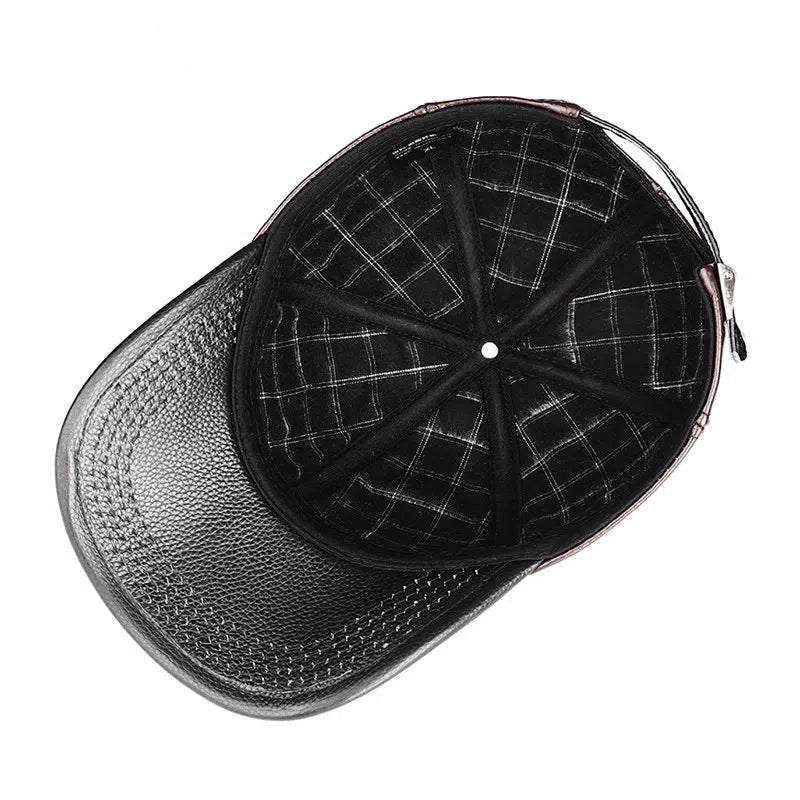 Casquette en Cuir Véritable Unisexe  / 2 Coloris
