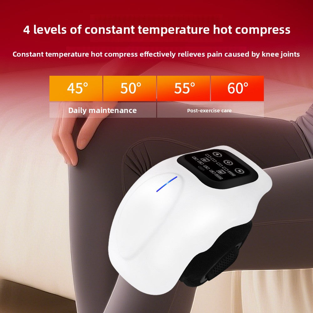 KneeRelax Pro – Masseur Genou Intelligent Sans Fil | Chaleur, Vibration, Laser & EMS