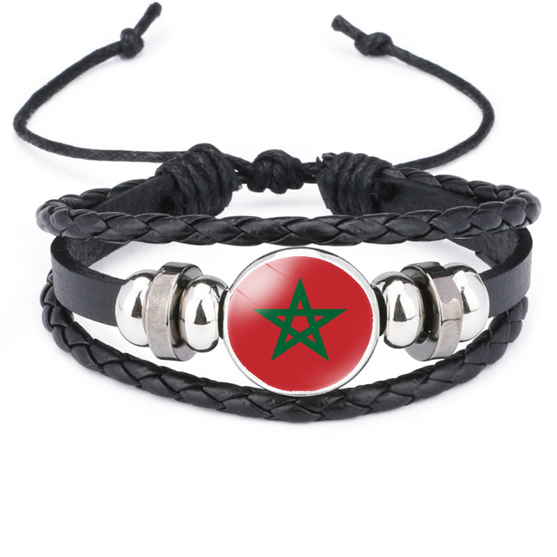 AfricaFlag – Bracelet Cuir 6 Drapeau Africain