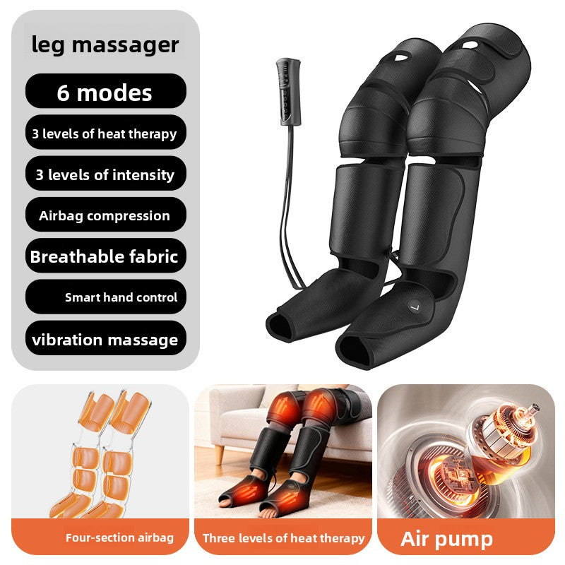 Masseur de Jambes Compression Air & Chaleur Infrarouge — 3 Sections / Télécommande LCD