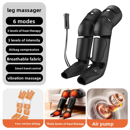 Masseur de Jambes Compression Air & Chaleur Infrarouge — 3 Sections / Télécommande LCD