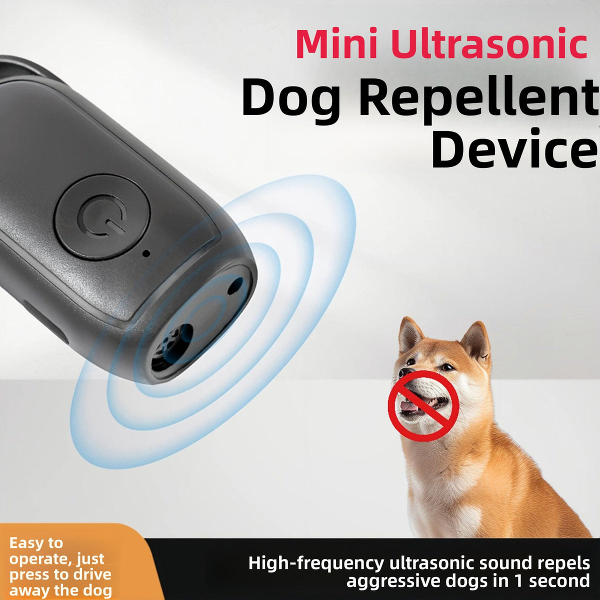 Oplaadbare ultrasone hondenverjager - Lamp & alarm