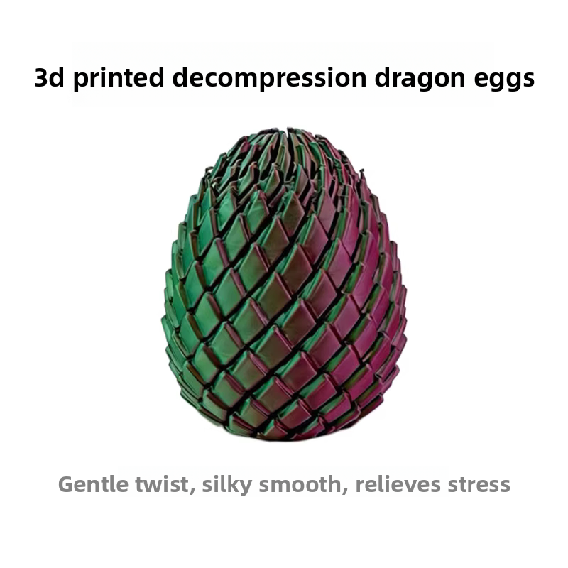 Œuf de Dragon Imprimé 3D Rotatif Anti-Stress | Lot de 3