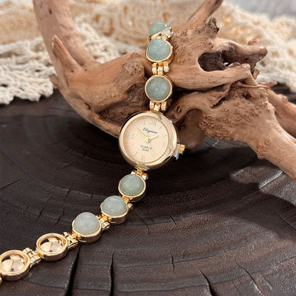 Montre Femme Vintage Quartz Bracelet Pierres Semi-Précieuses