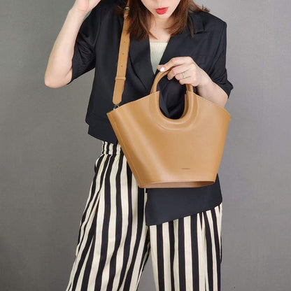 Sac Panier Cuir Véritable Style Parisien — 5 Coloris