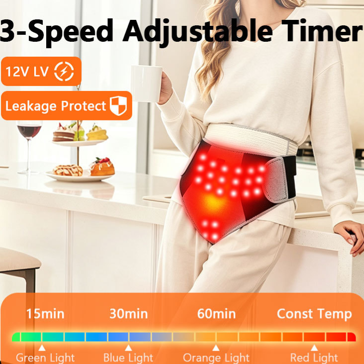 Ceinture enveloppante chauffante à lumière rouge et massage vibrant
