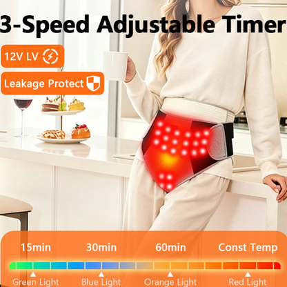 Ceinture enveloppante chauffante à lumière rouge et massage vibrant