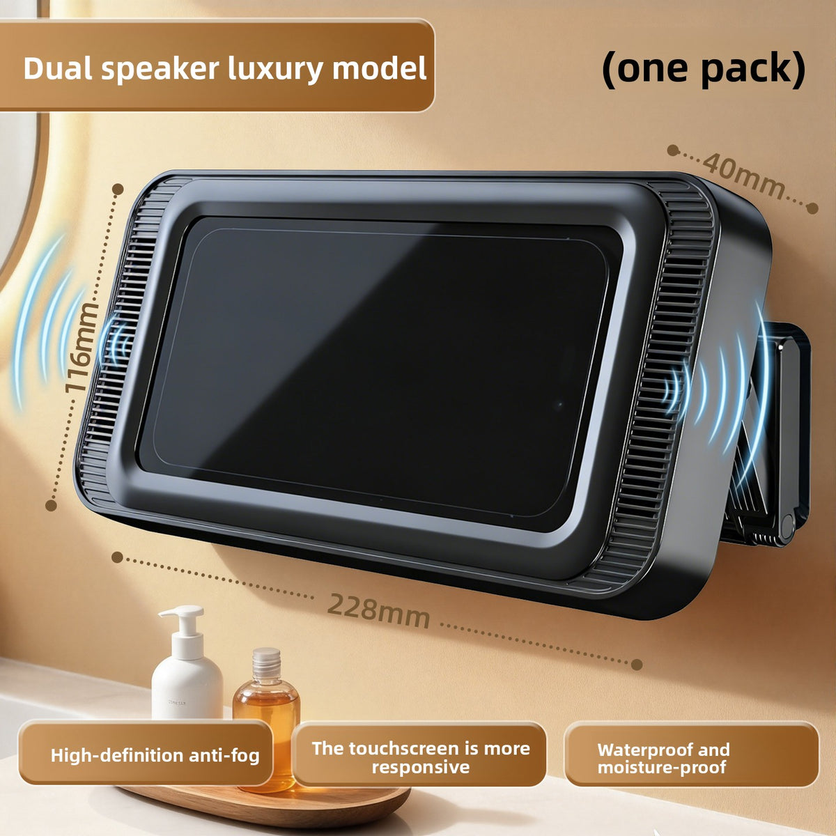 Support Téléphone Étanche pour Douche -Tactile & Rotation 360°