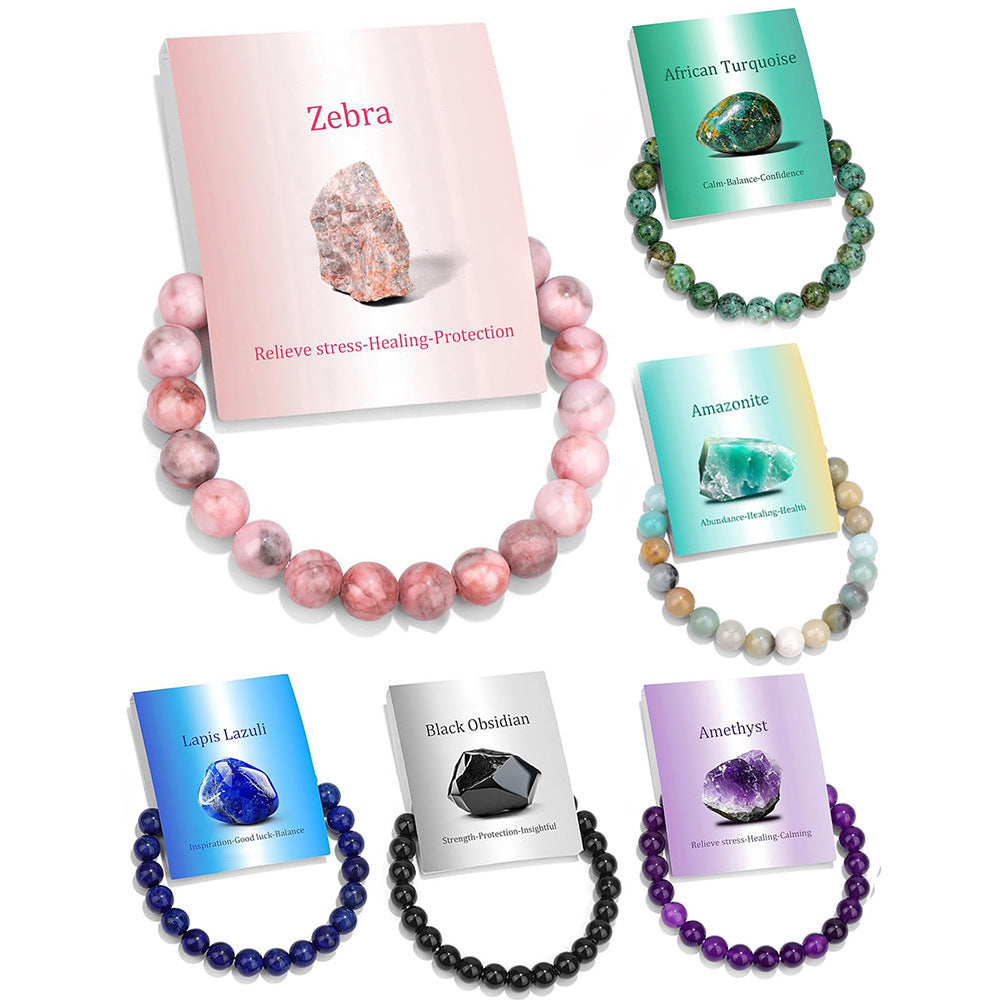 Bracelet Pierres Naturelles Élastique Fait Main Unisexe