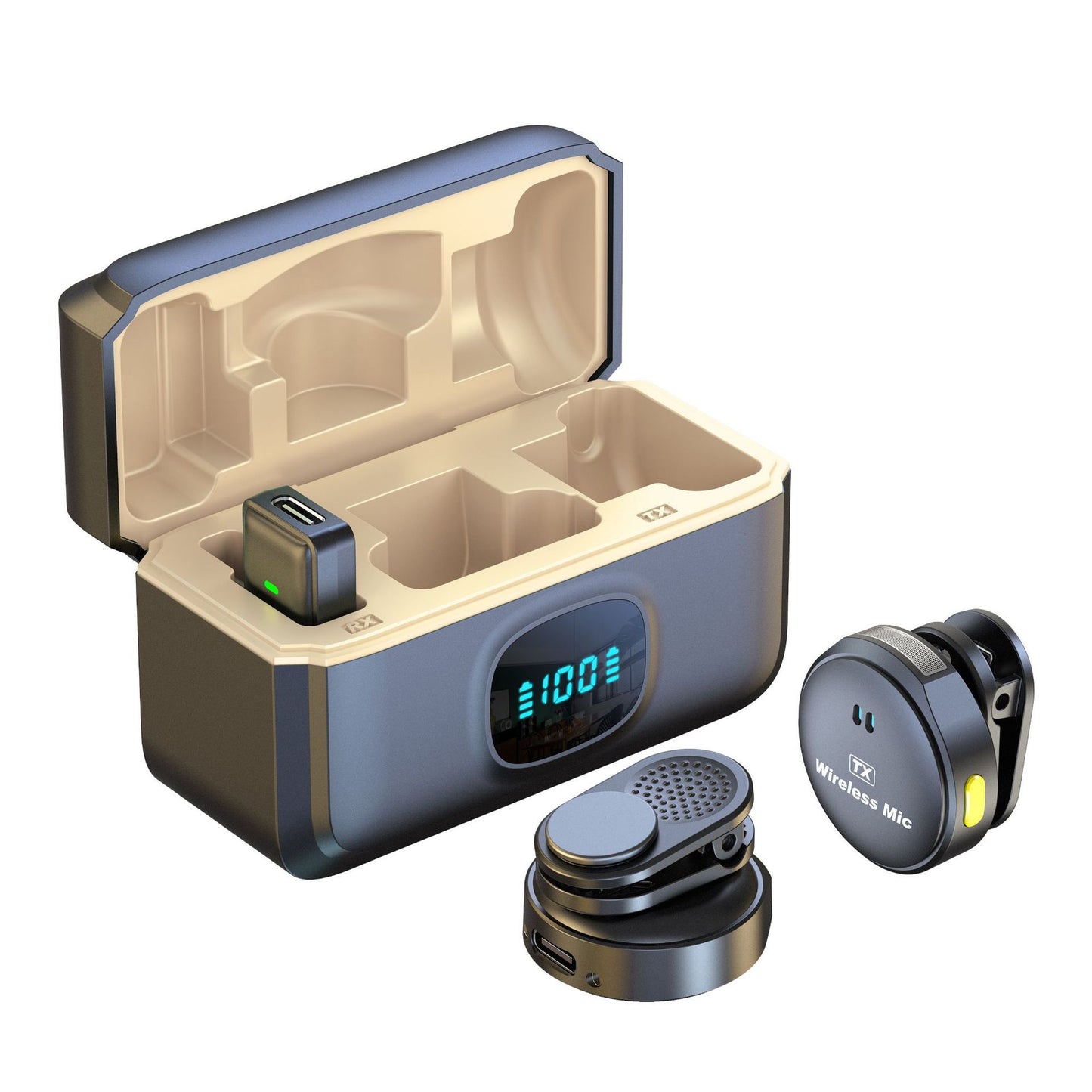 Microphone Cravate Sans Fil avec Réduction du Bruit — Bluetooth 5.3
