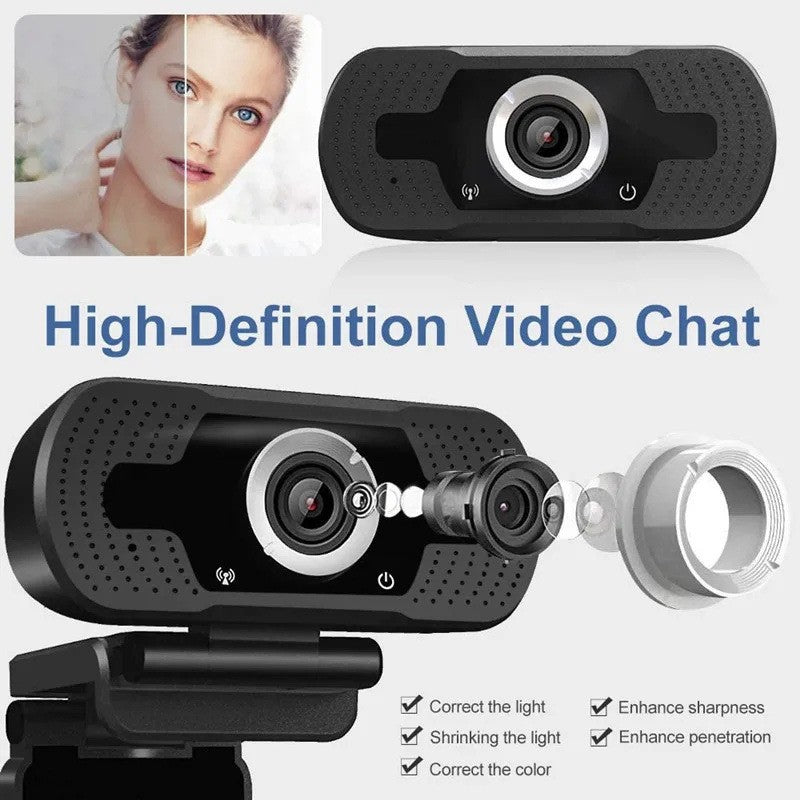 Webcam USB HD 1080p avec Microphone Intégré — Cache Confidentialité