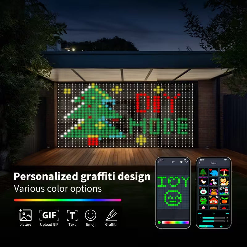 Rideau Lumineux LED RGB Bluetooth - 3 Tailles