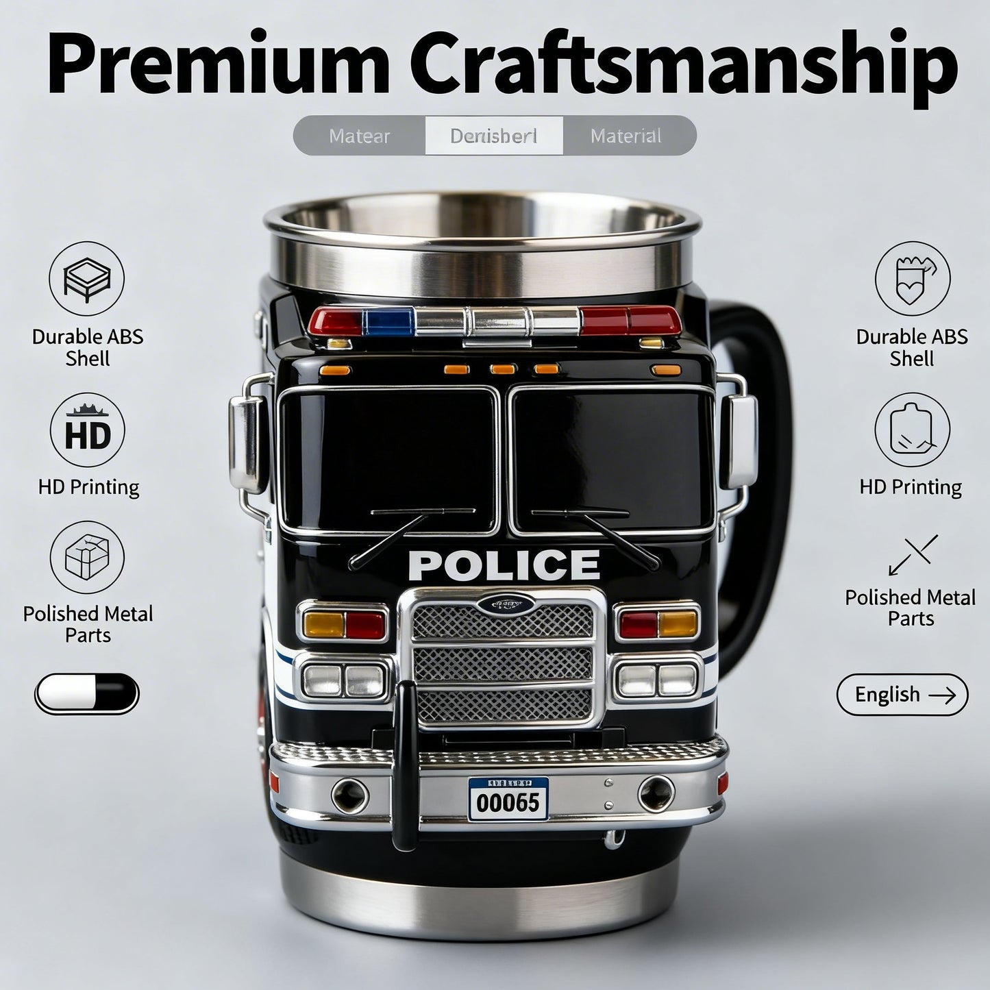 RescueMug XL – Grande Tasse 400ml Liner Inox Couvercle Anti-Fuite