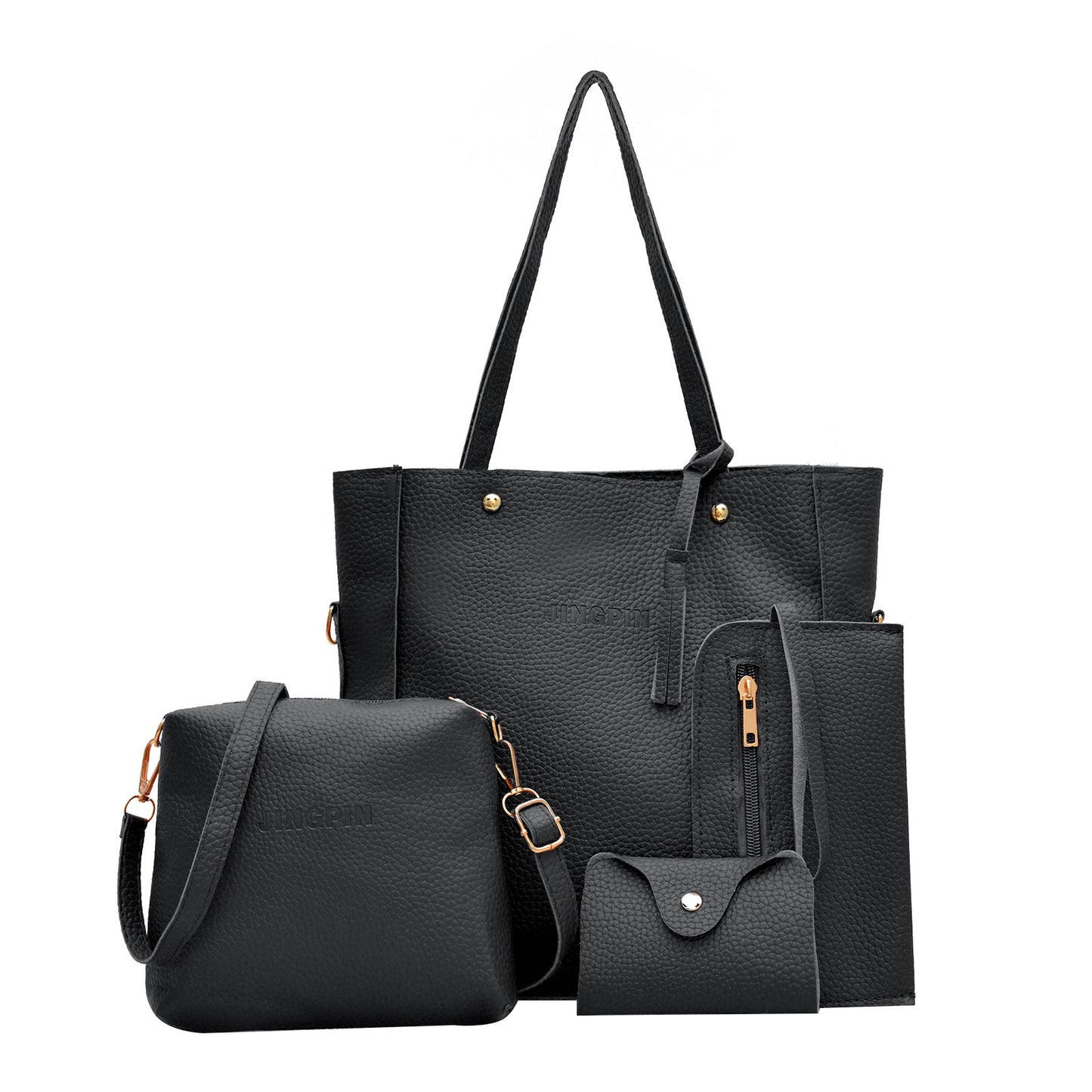 Ensemble Sac À Main Femme Texturé Litchi Style Rétro