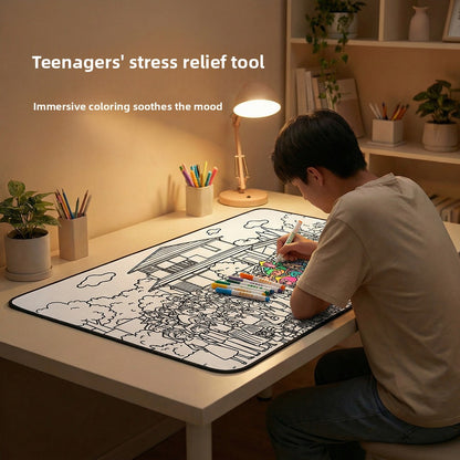 ColorMat Art – Tapis de Coloriage Lavable Enfant & Adulte | Graffiti & Cartoon