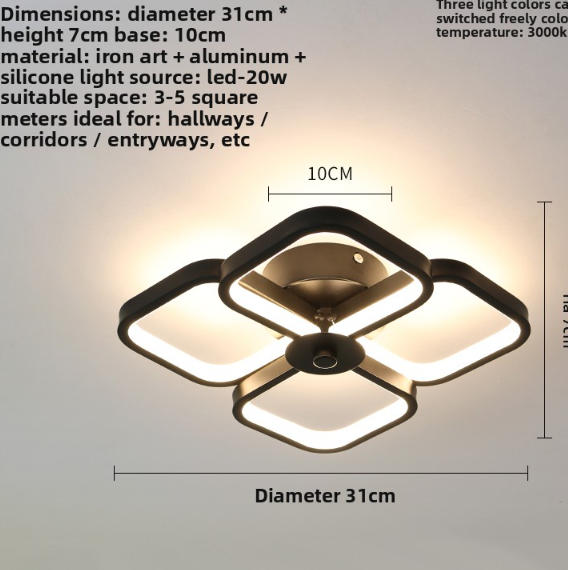 Plafonnier LED Design Minimaliste Tricolore – 5 Formes