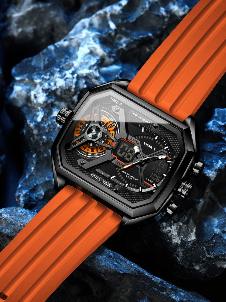 Herenhorloge met dubbele weergave en verlichting