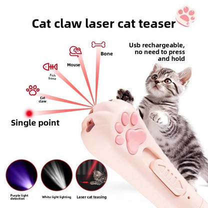 Baguette Multifonction Chat avec Laser Infrarouge & Plumes