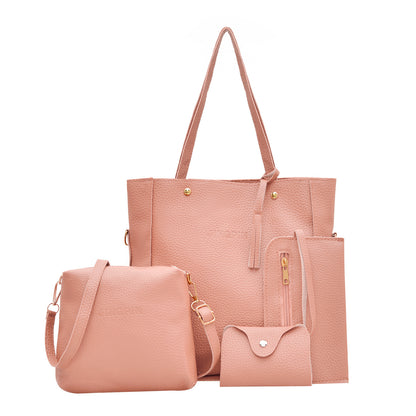 Ensemble Sac À Main Femme Texturé Litchi Style Rétro