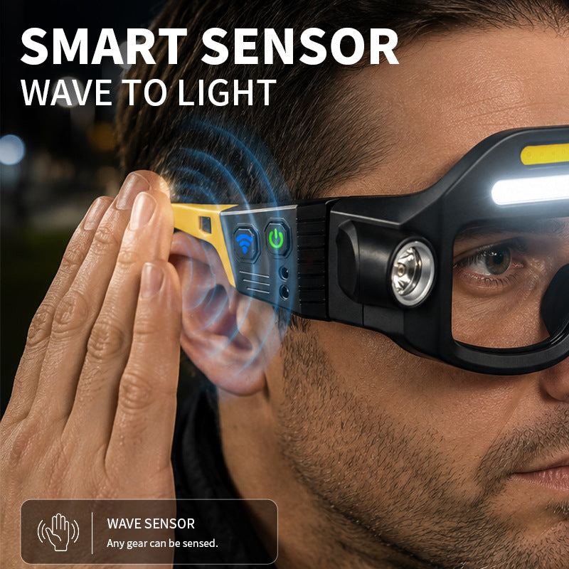 Lunettes Lampe Frontale LED COB — Mains Libres / USB-C / IPX4