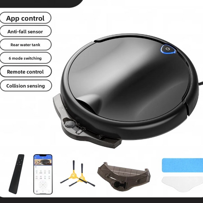 Robot Aspirateur Laveur Contrôle APP 6 Modes Réservoir 450ml