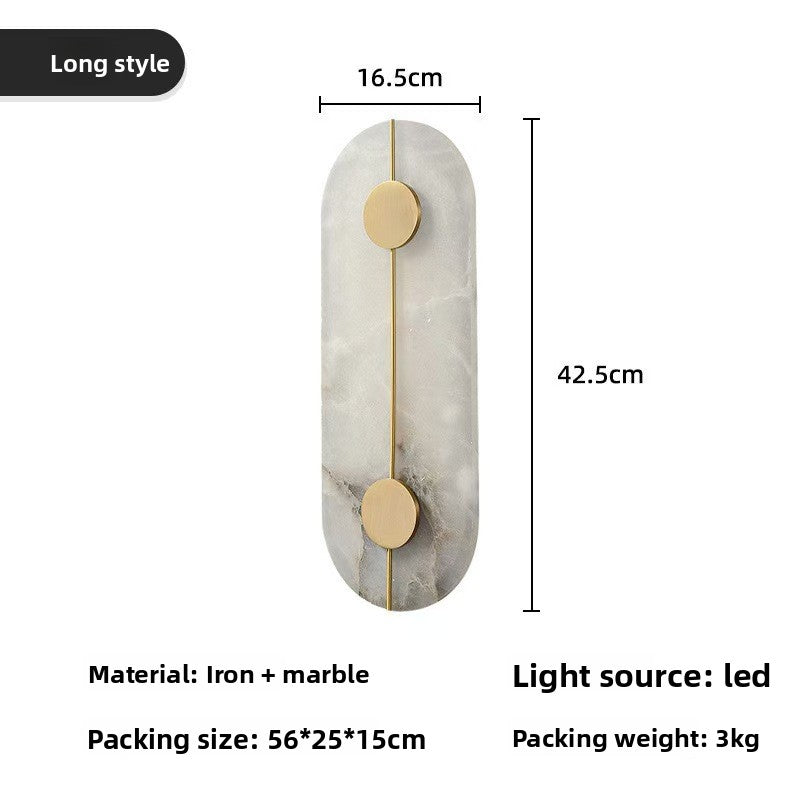 Applique Murale Imitation Marbre Lumière Chaude Protection Yeux – Résine & Fer