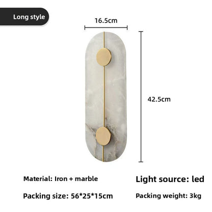 Applique Murale Imitation Marbre Lumière Chaude Protection Yeux – Résine & Fer