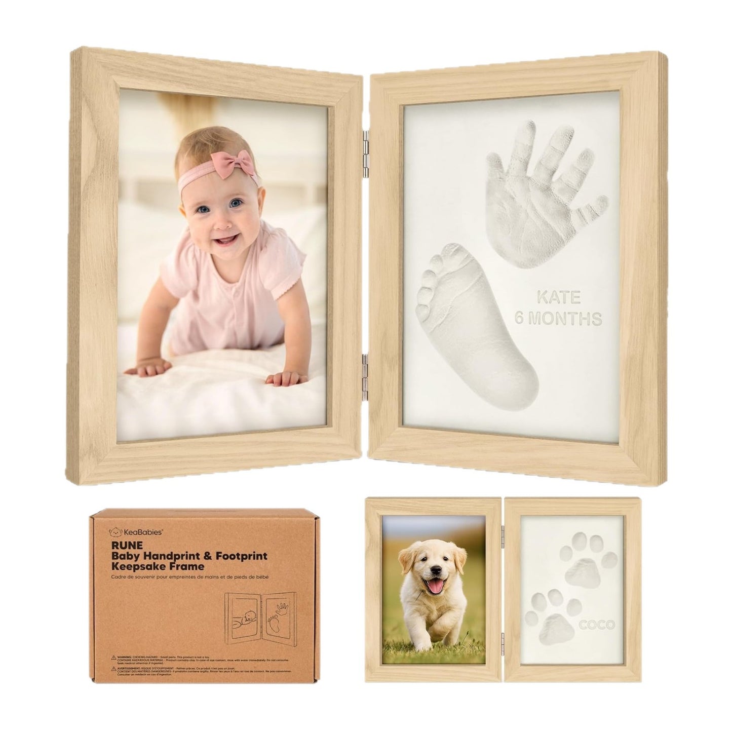 Cadre Photo Empreinte en Bois Massif Pin