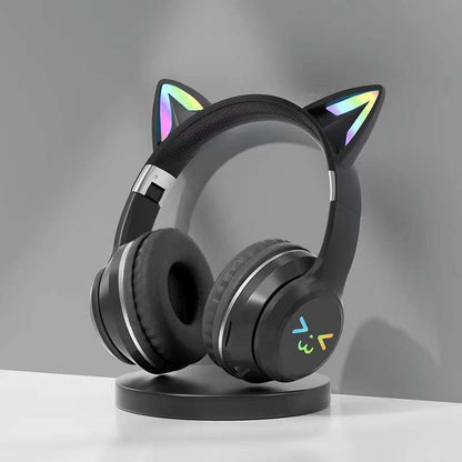 Casque Gaming Bluetooth Oreilles de Chat LED