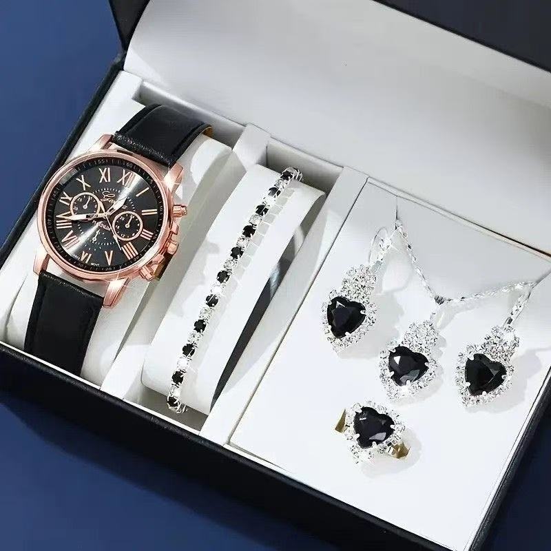 Montre Femme Quartz & Bijoux 5 Pièces